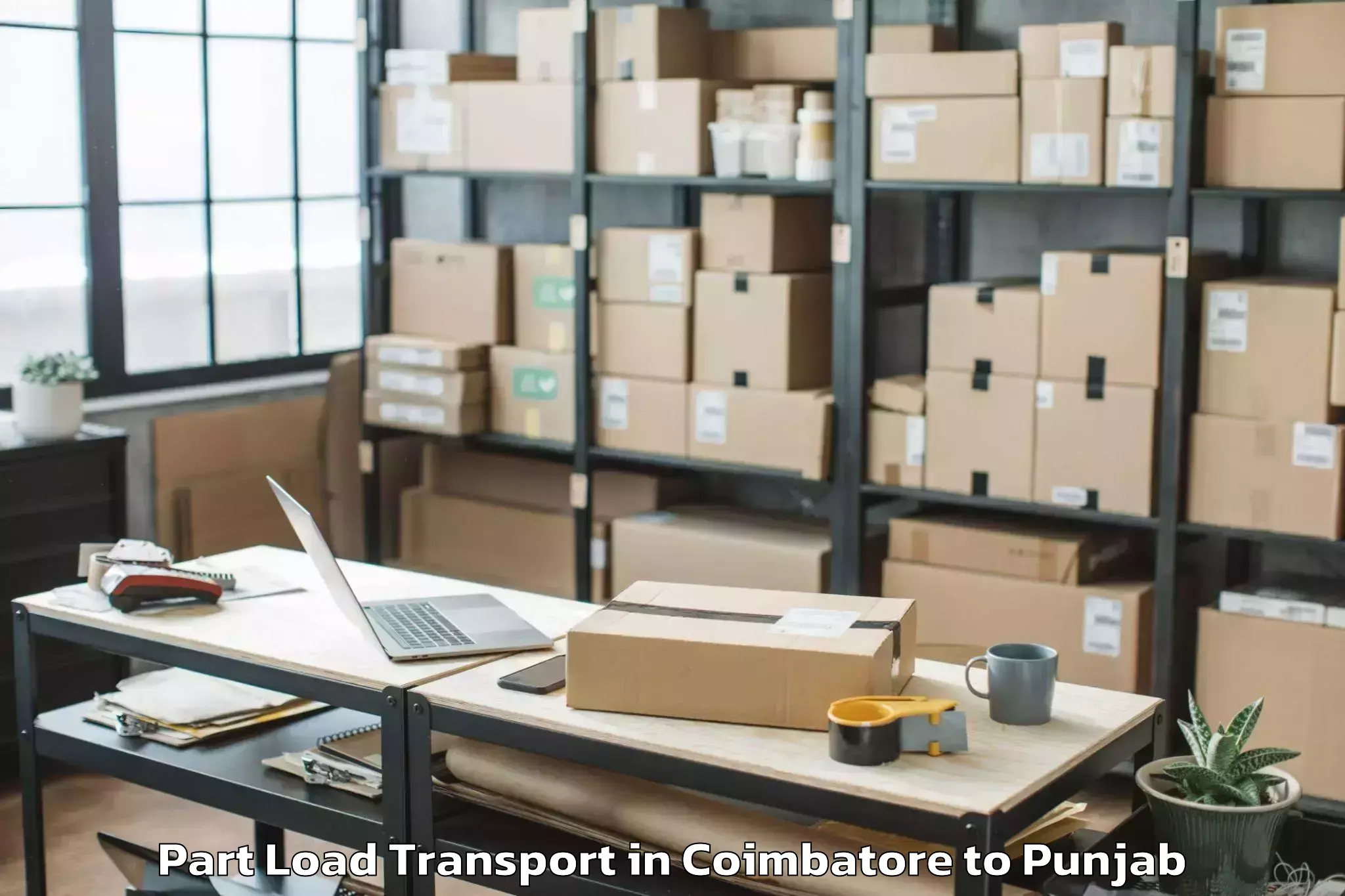 Top Coimbatore to Zirakpur Part Load Transport Available